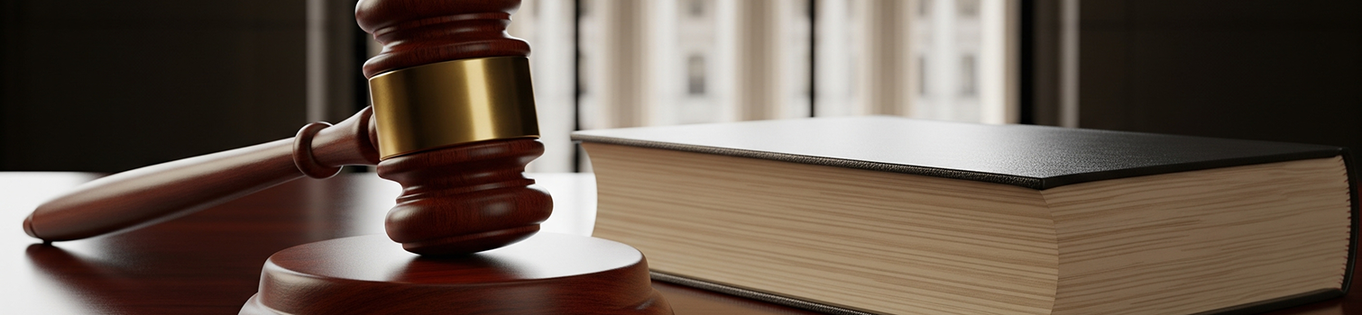 Gavel and book representing criminal defence