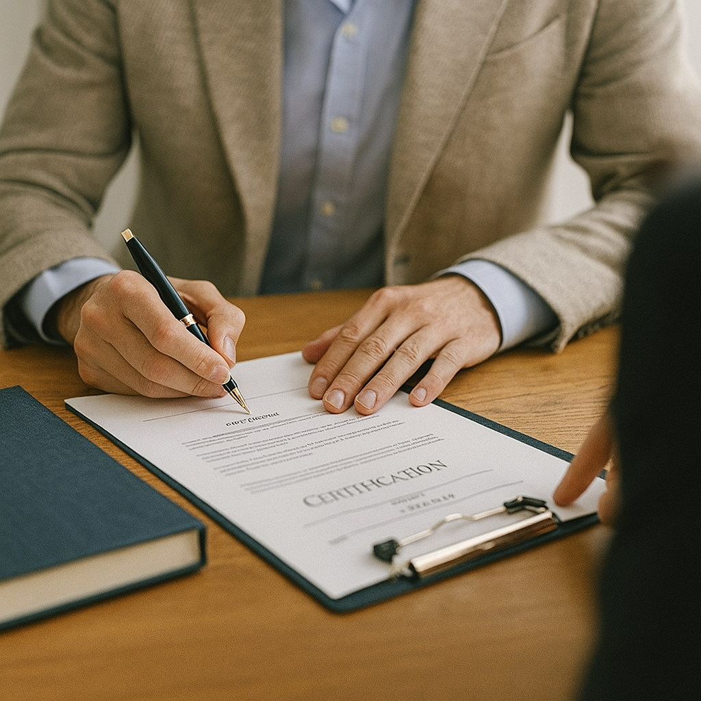 Attorney consulting with client